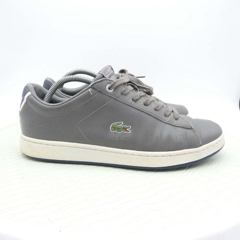 Lacoste Carnaby Evo CT8 SPM Mens Grey Leather Sneakers Size 10 Low Top Shoes
